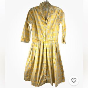 Samantha Sung womans Shirt Dress 4 yellow grey corpcore twee day Audrey cotton